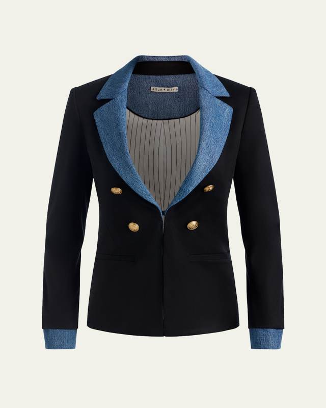 Mya Denim-Trim Blazer